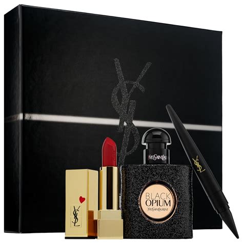 yves saint laurent black opium perfume gift set|black opium 90ml gift set.